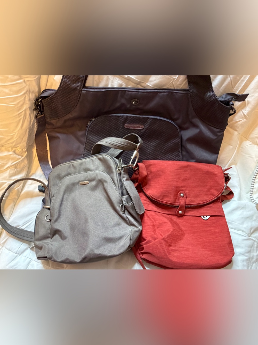 TRAVEL BAGS  Assorted Women’s Shoulder Bags - Red, Gray, Charcoal